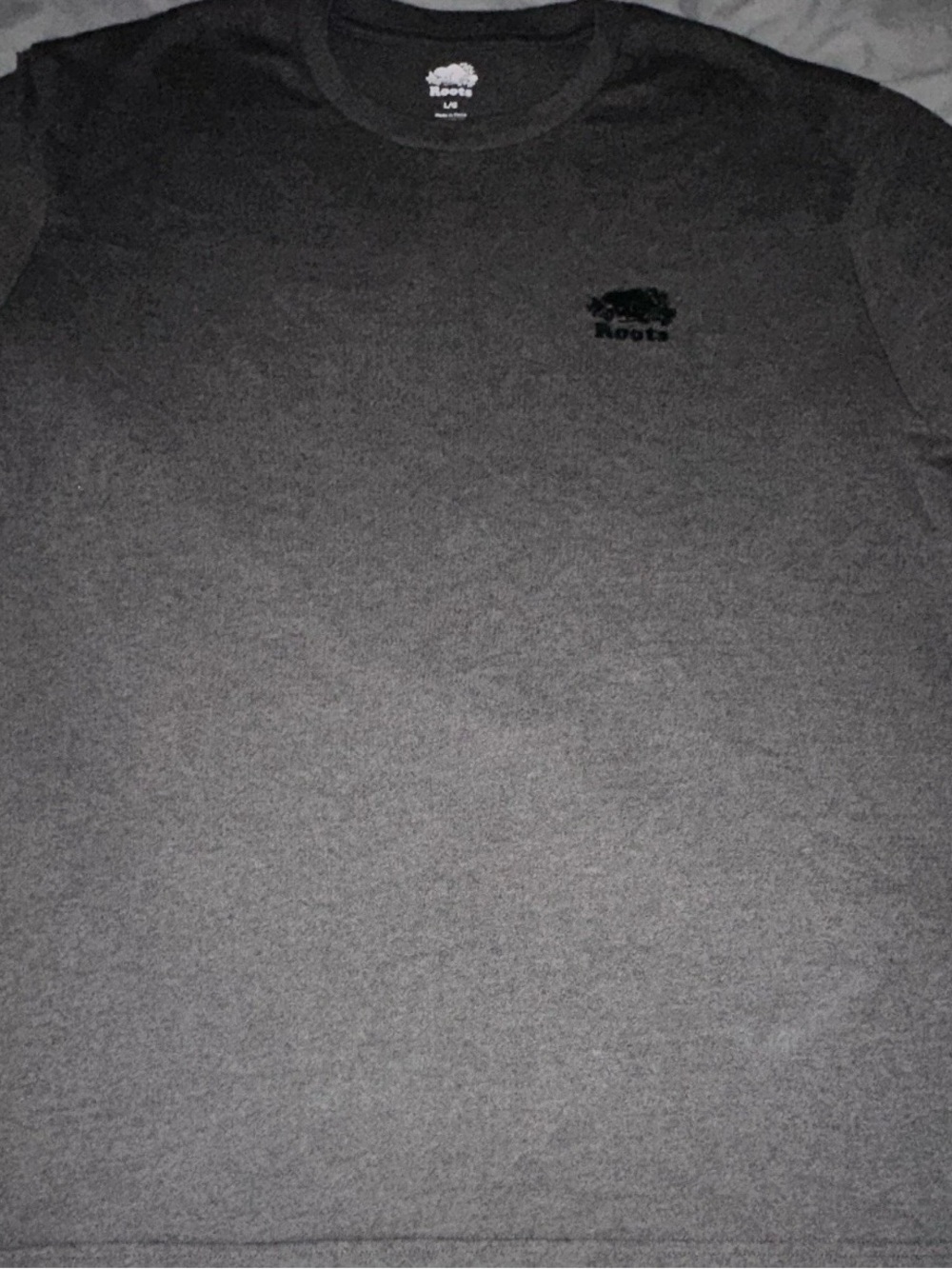 Roots Gray Crewneck Tee with White Logo